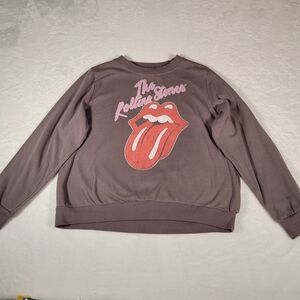 The Rolling Stones Tongue & Lips Logo Sweatshirt In Gray, Size XL